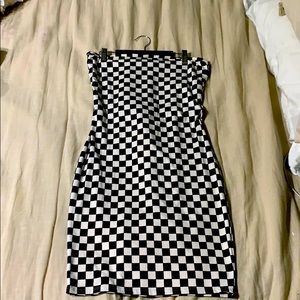 Checkered black and white dress